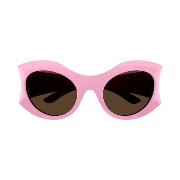 NEW BALENCIAGA HOURGLASS ROUND SUNGLASSES IN PINK - Picture 4 of 5